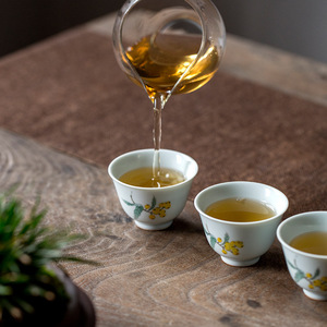 Hand Painted Loquat <b>Teacup</b> Porcelain Master Cup New Chinese Style Afternoon Tea Use Dehua County Origin - Product Image 3