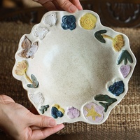 Assiette creuse vintage en porcelaine pour plantes, vaisselle, plat à fruits, assiette à dessert – Compatible micro-ondes, origine Chine, cadeau de pendaison de crémaillère