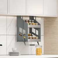 Armoire suspendue de cuisine panier élévateur armoire murale double couche assaisonnement panier vertical haut et bas ascenseur armoire de rangement