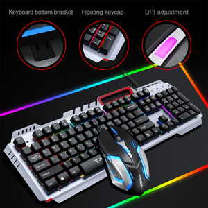 Ensemble <span class=keywords><strong>clavier</strong></span> et souris de jeu filaire en aluminium rétroéclairé LED à <span class=keywords><strong>prix</strong></span> de gros, combo <span class=keywords><strong>clavier</strong></span> et souris de jeu filaire arabe/anglais - Product Image 4