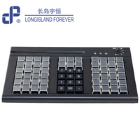 Teclado POS USB LIF de 66 Teclas Totalmente Programable con Lector de Tarjetas de Banda Magnética para Sistema POS de Caja Registradora