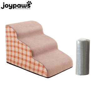 Abnehmbare Indoor-Hundetreppe in Grau mit Mehrfachhöhe für Kleine Hunde, Möbel-Hunderampe für Hohe Betten, Schaumstoff-Hundetreppe - Product Image 1