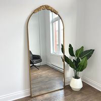 Modern Luxury Large Black Aluminum Framed Floor Window Pane Mirrors LED Lighting Iron and Wood Frame Everyday Home Wall Decor