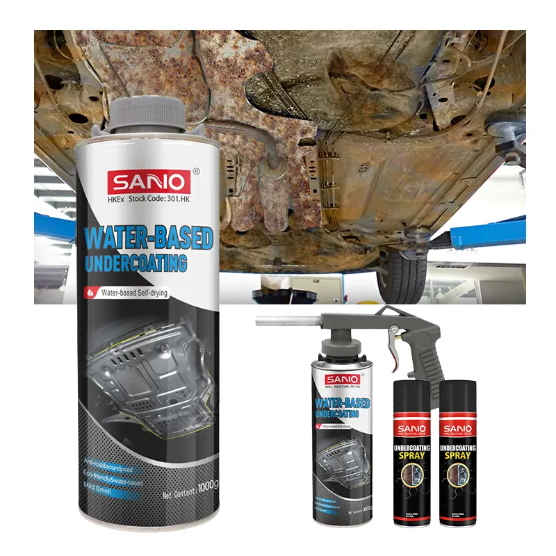 Sanvo OEM kauçuk undercoating sprey korozyona dayanıklı toptan boya araba bakım anti pas koruma Undercoating sprey