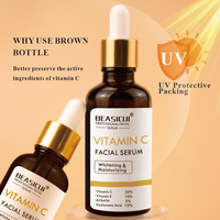 Sérum éclaircissant et anti-rides nourrissant à l'acide hyaluronique, à la vitamine E et à l'arbutine, avec 30% de vitamine C pour le visage et le cou