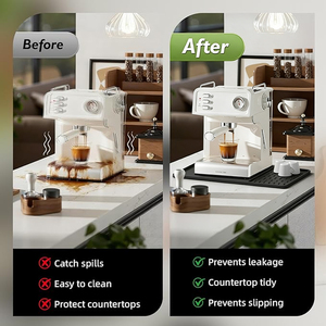 Tapis à café en <span class=keywords><strong>silicone</strong></span> - Tapis antidérapant et imperméable pour machine à expresso |   Protecteur de comptoir anti-déversement pour bar à café et cuisine - Product Image 2