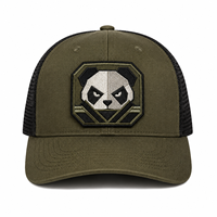 Gorra Trucker Deportiva Táctica Panda Patch con Malla Trasera, Estructurada y Visera Curva para Aventura, Senderismo y Uso Urbano