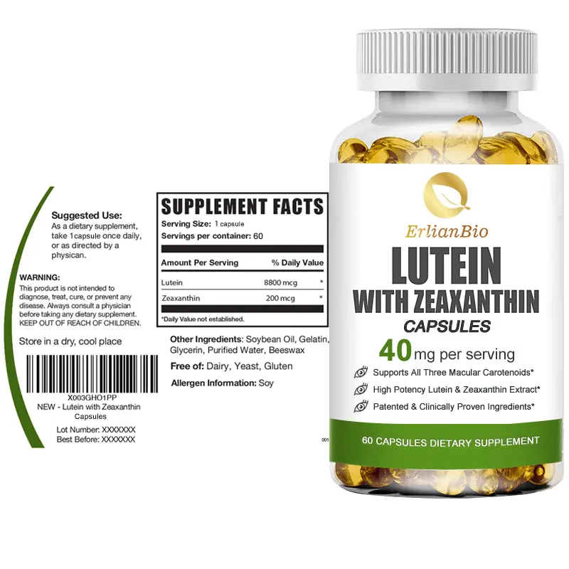 Private Label luteina e zeaxantina compresse pillole astaxantina occhio vitamina con luteina e zeaxantina salute vitamina