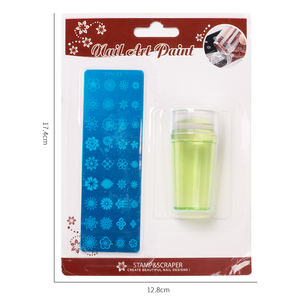 Ensemble de plaques d'estampage en Silicone Transparent, grattoir en acier, modèle de <span class=keywords><strong>pochoir</strong></span> de vernis à ongles, manucure, transfert de plaques d'estampage, <span class=keywords><strong>Kit</strong></span> d'outils - Product Image 6