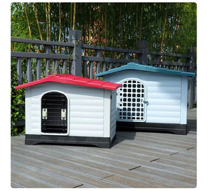 Casa para Perros Grande, Moderna, de Plástico Sólido de Lujo para Exteriores, Resistente a la Intemperie, Base Elevada, Ventilación, Diseño Tipo Toca de Árbol, para Todo Tipo de Clima - Product Image 6