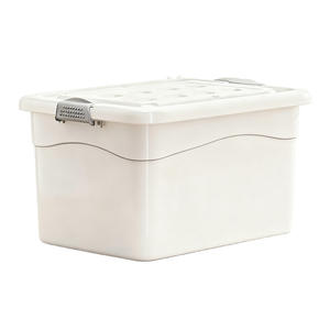 Caja de almacenamiento para el hogar, organizador de ropa rectangular de color sólido, tapa abatible de gran capacidad con tapa para ropa y juguetes - Product Image 2