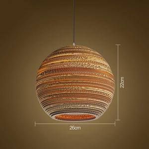 Simple nordique rétro <span class=keywords><strong>dur</strong></span> papier Art pendentif lumière moderne minimaliste Restaurant lustre créatif nid d'abeille nu lampe suspendue - Product Image 3