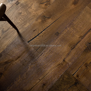 Plancher en bois d'ingénierie en chêne brossé rustique, large planche, motif en <span class=keywords><strong>chevron</strong></span>, E0 faible teneur en formaldéhyde pour salon moderne, bureau, intérieur - Product Image 1