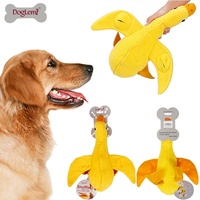 Jouet à renifler en peluche de chien de canard jaune jouet d'identification pour animaux de compagnie indestructible en coton en caoutchouc polaire de lin écologique et durable pour jouer