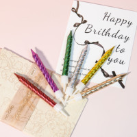 Lot de 6 bougies d'anniversaire colorées en cire de paraffine sans fumée, écologiques, faites à la main, pour la décoration de gâteaux de fête, de mariage et de banquet