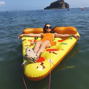 <b>Pool</b> Lounge Chair Inflatable Pizza Float Thickened PVC Material Adults Teen Floating Raft Sunbathing <b>Tanning</b> <b>Pool</b> Relax - Product Image 3