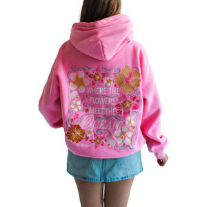 Sudaderas Personalizadas para Mujer, Verano, Casual, Tejidas, 100% Algodón, Transpirables, con Bordado Frontal y Patrón Trasero - Product Image 1