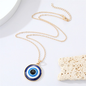 Collar con Colgante de Amuleto Nazar de Diseño Simple, Chapado en Oro de 18K, Ojo Turco Azul, Collares Religiosos de Ojo Turco para Mujeres, Hombres y Niñas - Product Image 6