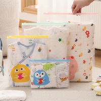 Sac à fermeture éclair personnalisé avec logo, design imprimé, sac en plastique à fermeture éclair pour vêtements d'enfants, sac d'emballage transparent pour t-shirt avec fermeture éclair