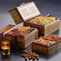 Boîte à chocolat de luxe personnalisée avec logo, 3 tiroirs, vide, pour chocolats comestibles, emballage en bois, cadeau pour l'Aïd Moubarak et le Ramadan