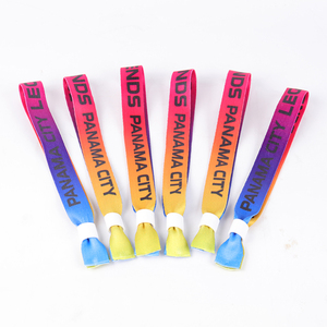 Tùy chỉnh của riêng bạn giá rẻ ban nhạc cổ tay thăng hoa polyester màu xanh đỏ dây đeo cổ tay Vòng đeo tay cho các sự kiện với nhựa trượt đóng cửa - Product Image 3