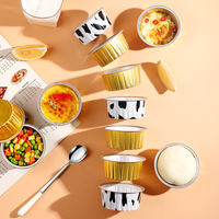 Moules à gâteau miniatures en aluminium biodégradable et recyclable avec couvercle, moules à pâtisserie et doublures pour desserts