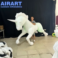 Costume de mascotte licorne gonflable lumineux, durable, avec LED pour les défilés en extérieur