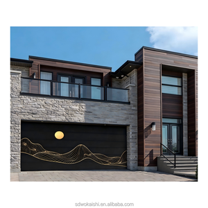 Portes de <span class=keywords><strong>garage</strong></span> automatiques en fer, télécommandées électriquement, isolées, sectionnelles, design villa, entrée entrepôt, économie d'énergie - Product Image 5