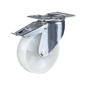 Rueda monolítica de poliamida TTAKE RU0010209398046, con soporte giratorio en chapa metálica prensada y galvanizada y freno - Product Image 1