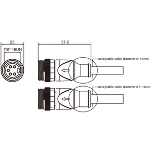 Conector de Cable Eléctrico NMEA2000 7/8 con Macho y Hembra para Devicenet IP67 Azul, Productos de Control Industrial IEC - Product Image 6