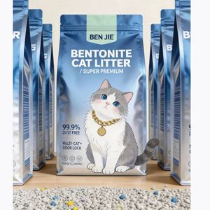 China Factory Cat Litter 5l Direct Sale Eco Friendly Flushable <b>Absorbent</b> Pet Supplies Bentonite Cat Litter - Product Image 1