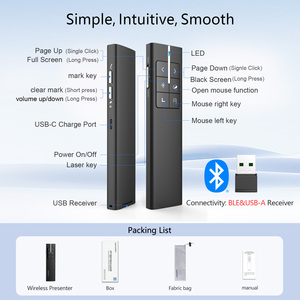 Produit Tendance 2026 – Souris Air avec Contrôle du Volume, Présentateur Sans Fil Multi-appareils Bluetooth, Télécommande de Présentation PPT avec Fonction de Marquage - Product Image 4
