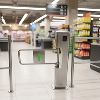 Portillon pivotant Zento Supermarket en acier inoxydable 304, portillon de contrôle d'accès piétonnier automatique avec largeur de passage personnalisable
