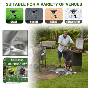 Yegbong esterno argento rettangolare tappetino protettivo ignifugo prato terrazza materiale Barbecue - Product Image 2