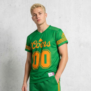 T-shirt à manches courtes col en V léger et respirant pour hommes Football américain pour vêtements d'équipe - Product Image 6