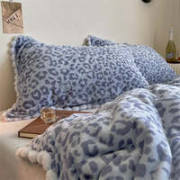 Ensemble de literie épais et chaud pour l'hiver, ensemble de housse de couette en velours à imprimé léopard de luxe, drap et taies d'oreiller, ensemble de literie 3 pièces