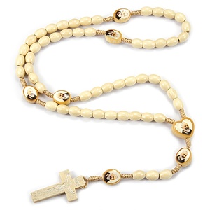 <span class=keywords><strong>Rosario</strong></span> in Legno di San Padre Pio, Perline di Preghiera Cattoliche con Medaglie Rotonde e a Cuore di Padre Pio, <span class=keywords><strong>Rosario</strong></span> con Crocifisso in Legno d'Ulivo - Product Image 6