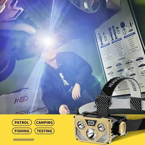 Lampe frontale LED d'extérieur, 3 LED, super lumineuse, étanche, rechargeable par USB, affichage numérique, pour la pêche de nuit, le camping, la randonnée - Product Image 6