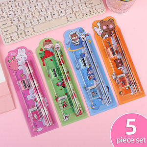 Macaron Lot de 5 crayons personnalisés <span class=keywords><strong>Crayon</strong></span> de test au charbon de bois avec taille-crayons Gomme blanche et taille-<span class=keywords><strong>crayon</strong></span> pour enfants - Product Image 3