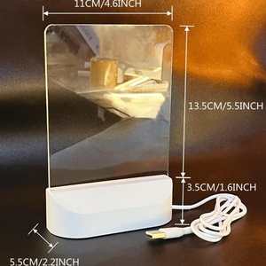 Lampe de nuit en acrylique vierge avec base USB ABS 5V 1A et stylo effaçable DIY - Product Image 2