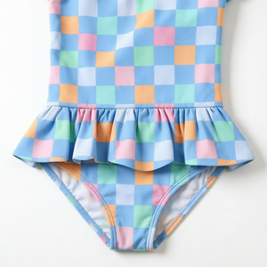 Traje de Baño de una Pieza para Niñas, Diseño Personalizado OEM/ODM de Ruidian, con Volantes, de Nailon y Elastano, para Bebés - Product Image 4