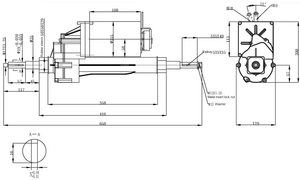 <strong>800W</strong> 24V 40:1 100RPM/125RPM Brushed DC <strong>Motor</strong> with <strong>Differential</strong> Gear Drive <strong>Axle</strong> Electric Transaxle - Product Image 2