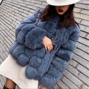 Giacche in vera <span class=keywords><strong>pelliccia</strong></span> di volpe invernale corta da donna di alta qualità Furry Thick Warm Custom Plus Size 5x Blue Fur Coat - Product Image 2