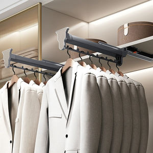 HNOSS Porte-pantalon coulissant en aluminium gris pour armoire à vêtements suspendus coulissants - Product Image 4