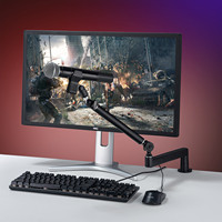 Support de microphone professionnel rotatif à 360 degrés pour bureau, bras articulé robuste en aluminium, support de micro