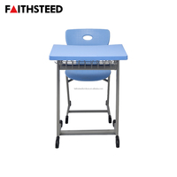 Ensemble de mobilier scolaire de haute qualité pour salles de classe universitaires, comprenant bureaux et chaises en métal aux couleurs personnalisées, et tables et chaises pour écoles.
