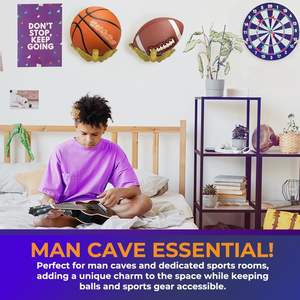 Soporte de Pared para Balones Deportivos Hold My Ball, de Resina Dorada Premium, para Baloncesto, Fútbol, Exhibición en Garaje - Product Image 6