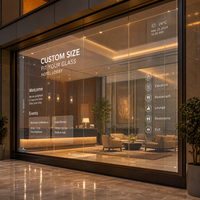 Écran LED transparent sur mesure pour mur en verre de hall d'hôtel, projet commercial en verre