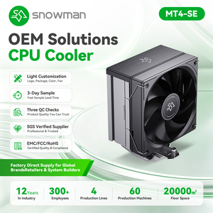 Enfriador de Gama Media con 4 Tubos de Calor, 180W <span class=keywords><strong>TDP</strong></span>, Ventilador de 120mm para Vendedores en Línea con Caja de Venta al por Menor Personalizada, Muestra Rápida OEM, Envío en 7 Días - Product Image 1