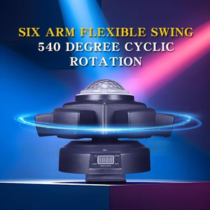 Luz Móvil de Cabeza YSH DJ de 120W con 6 Brazos, Luces de Escenario Giratorias con Efectos de Caleidoscopio/Estroboscópico Blanco Ámbar/Iluminación de Cielo Estrellado - Product Image 1